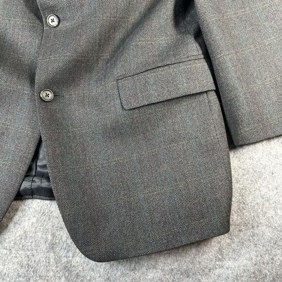 Vintage Ralph Lauren Blazer 100% Lambswool Mens Size 42R Gray Plaid Sports Coat - Picture 5 of 11